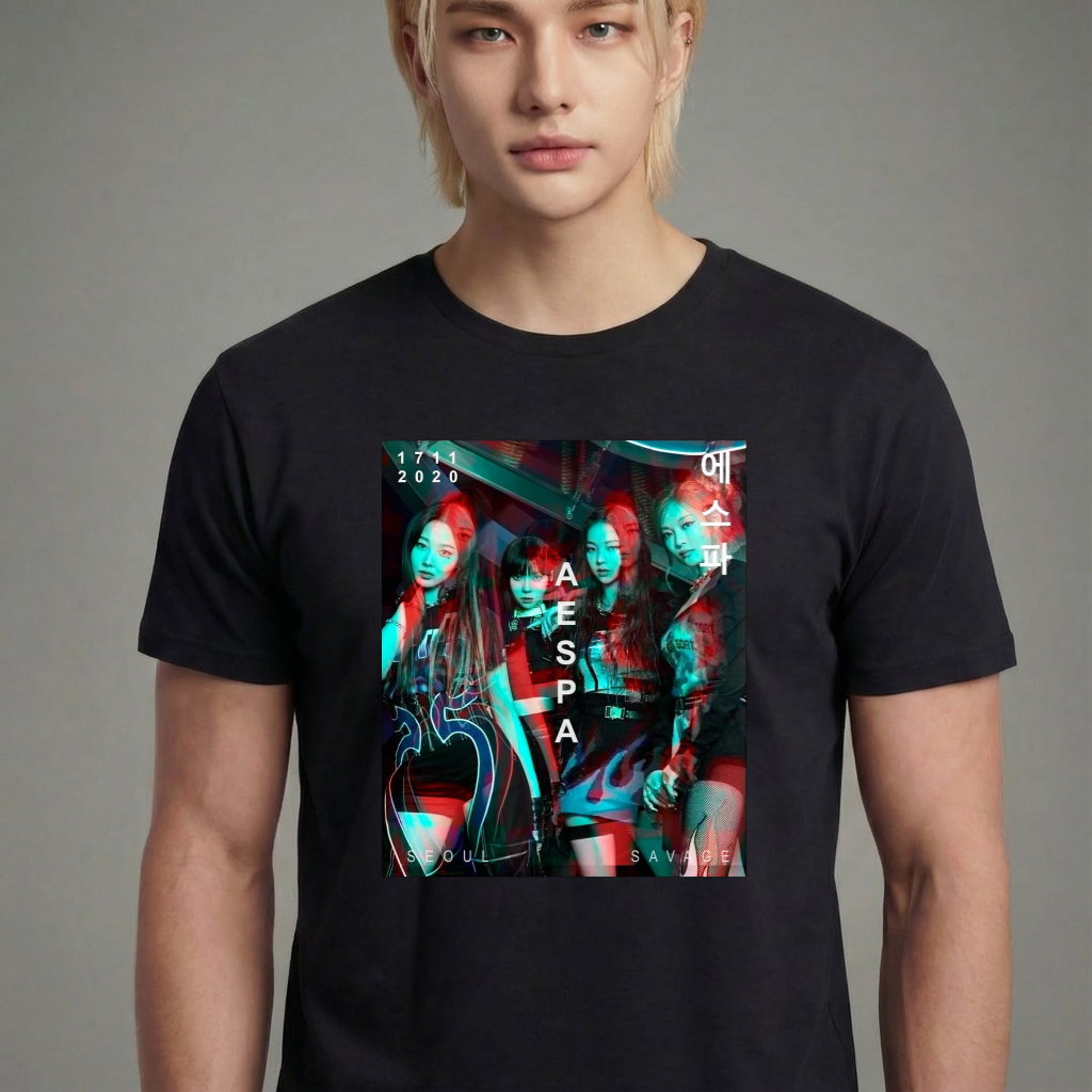 Camiseta Aespa Glitch preta
