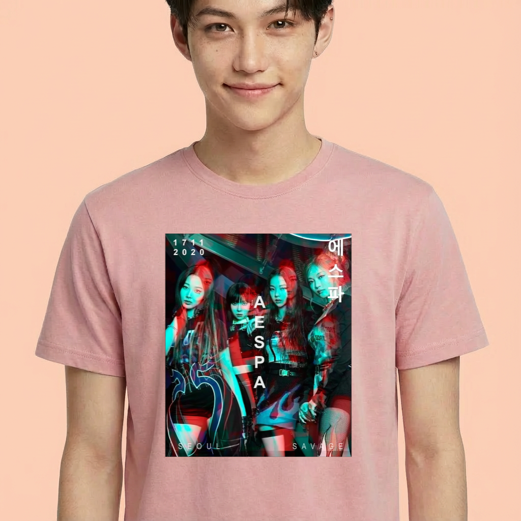 Camiseta camiseta-basica-aespa-glitch - Rosa