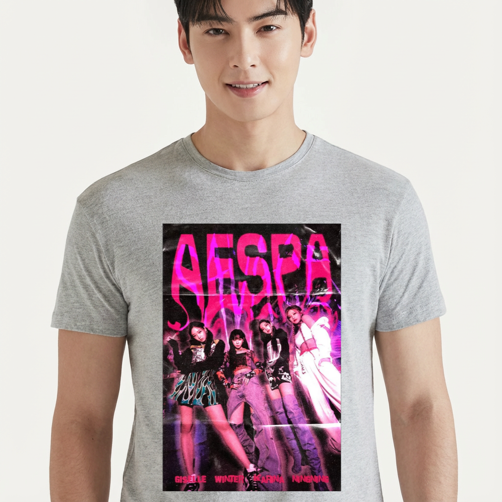 Camiseta camiseta-basica-aespa-graphic - Cinza