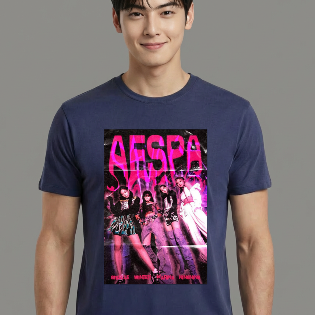 Camiseta camiseta-basica-aespa-graphic - Azul