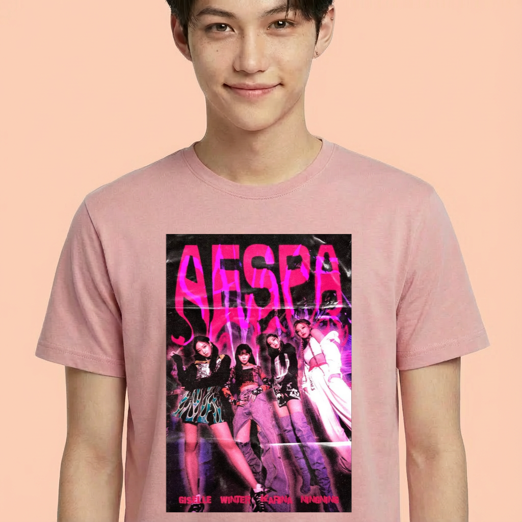 Camiseta Aespa Graphic rosa