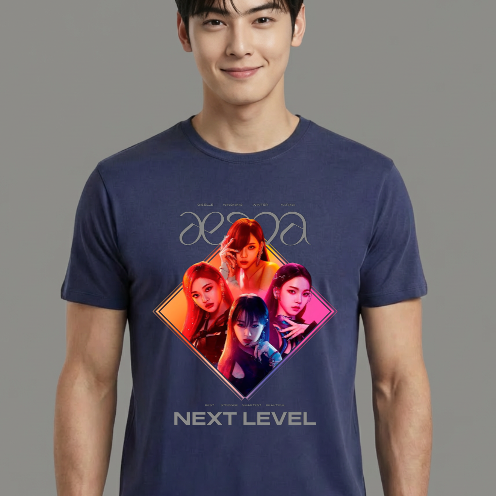 Camiseta camiseta-basica-aespa-group-kpop - Azul
