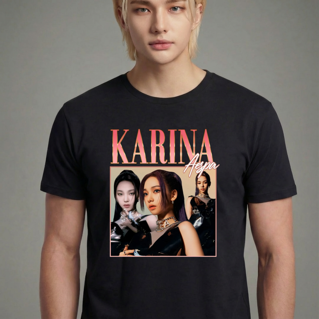 Camiseta camiseta-basica-aespa-karina-graphic - Preta