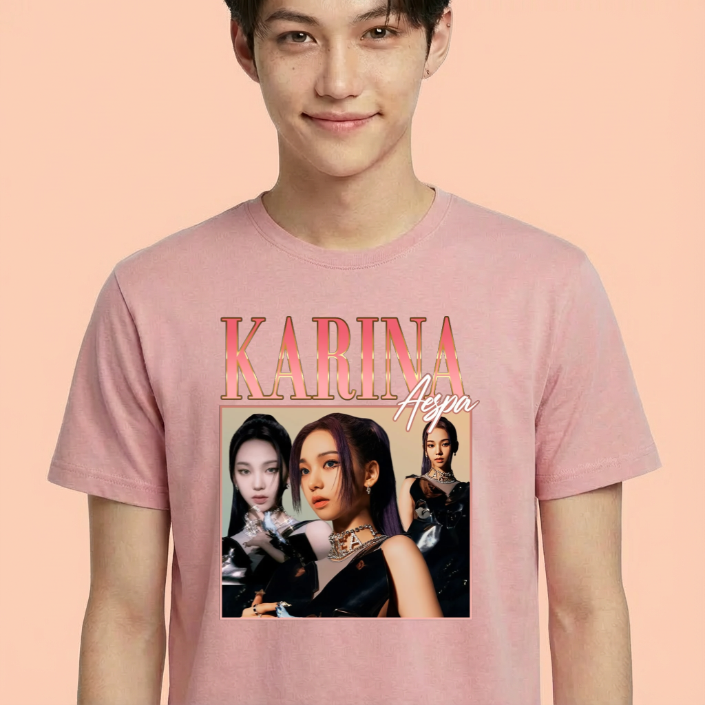 Camiseta camiseta-basica-aespa-karina-graphic - Rosa