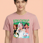 Camiseta Aespa Ningning Retro rosa