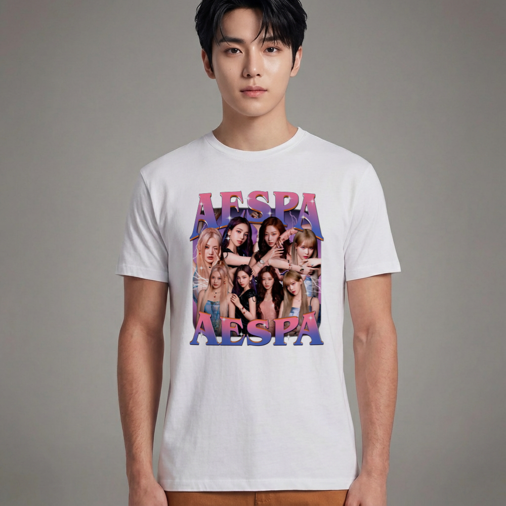 Camiseta Básica Aespa Retro - Branca