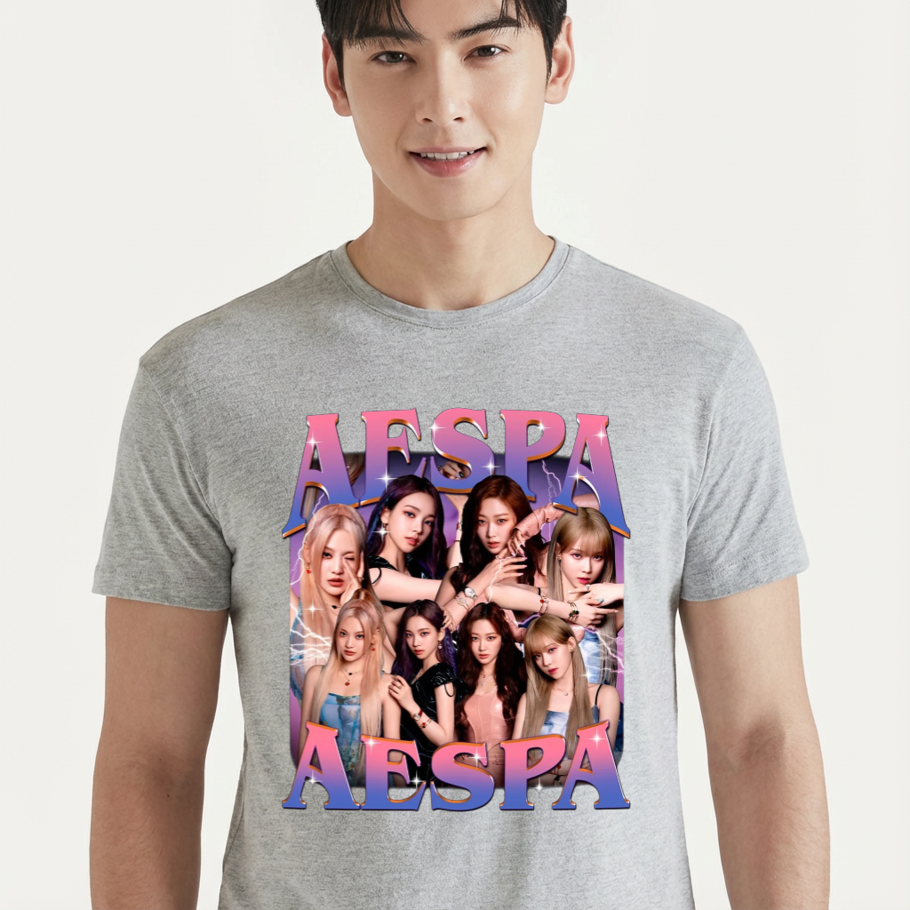 Camiseta camiseta-basica-aespa-retro - Cinza