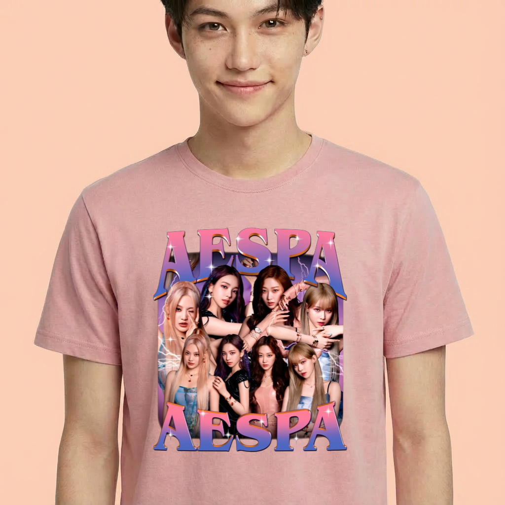 Camiseta camiseta-basica-aespa-retro - Rosa