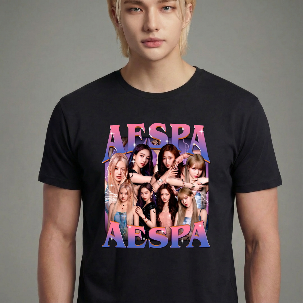 Camiseta camiseta-basica-aespa-retro - Preta