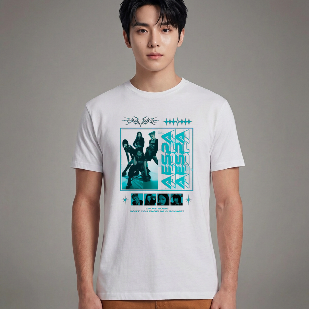 Camiseta Básica Aespa Savage - Branca