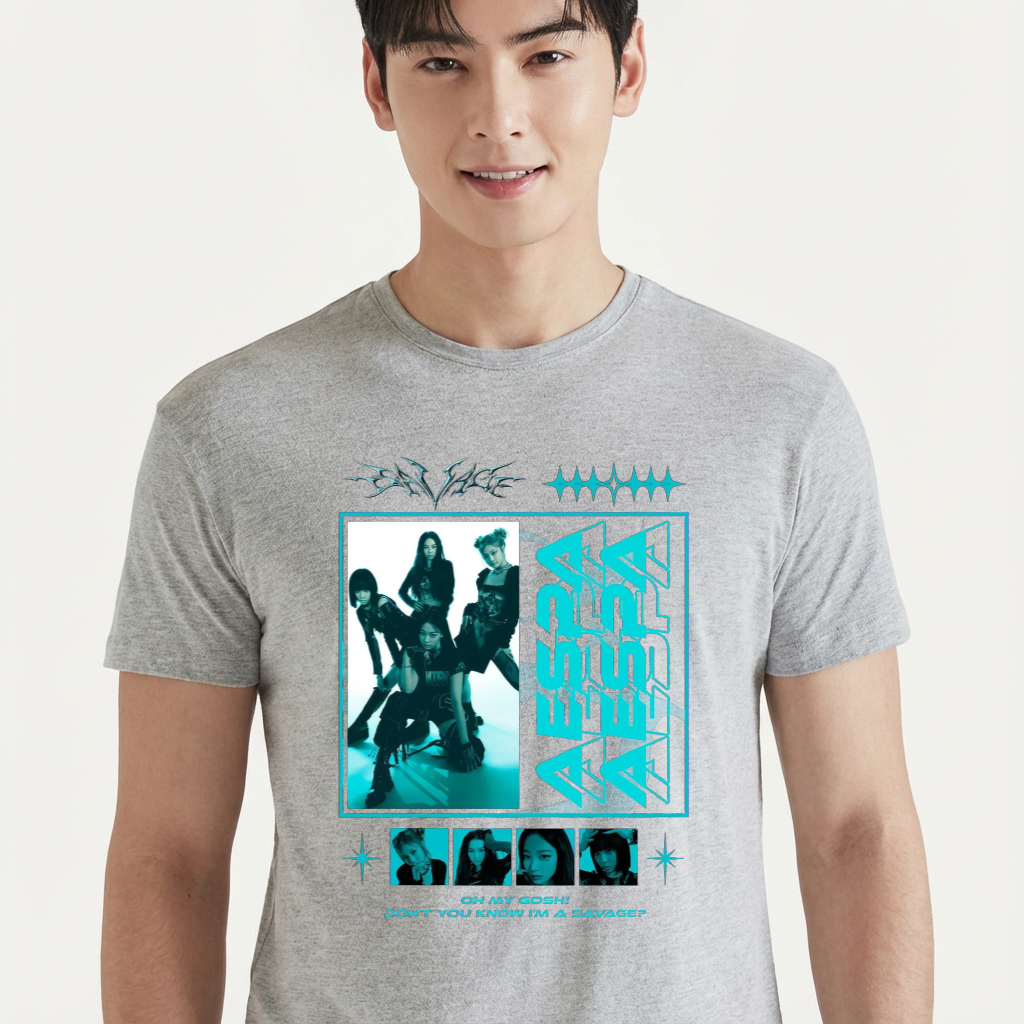 Camiseta Aespa Savage cinza