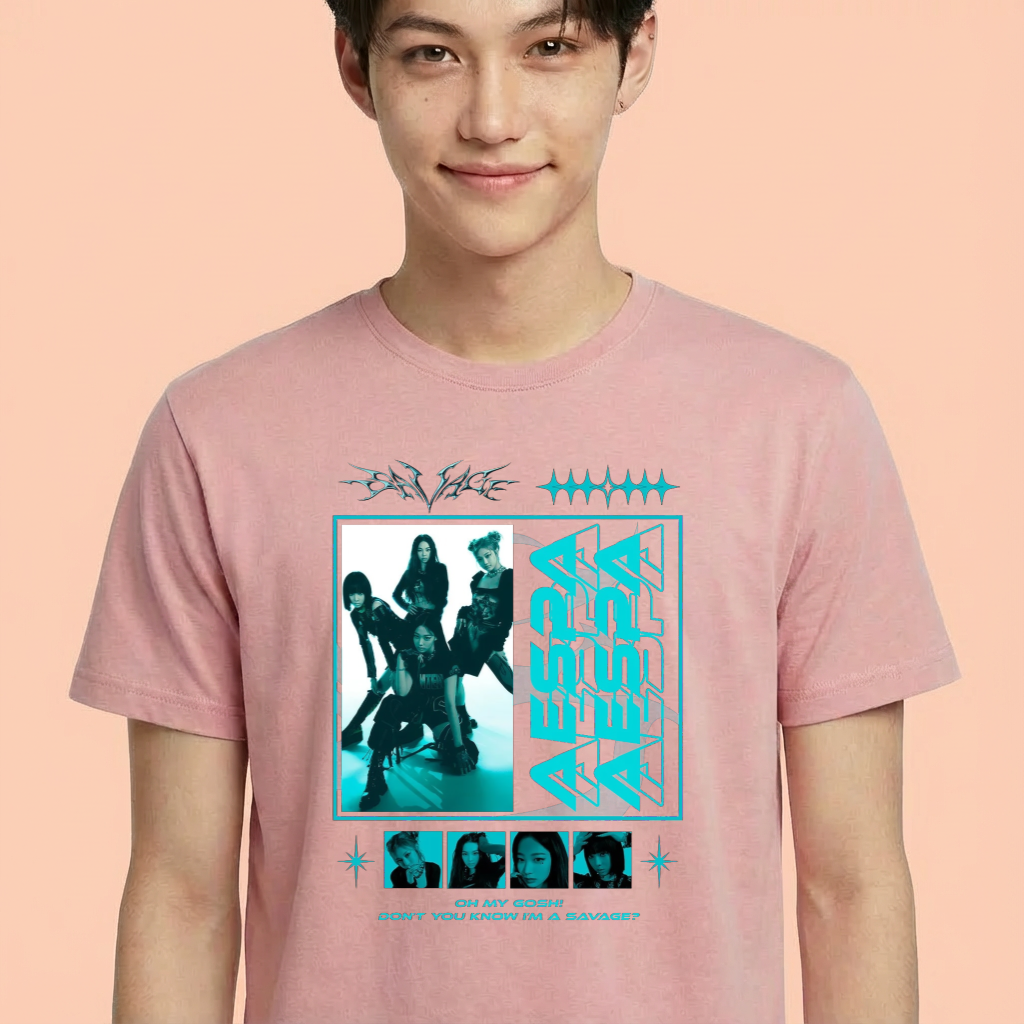 Camiseta camiseta-basica-aespa-savage - Rosa