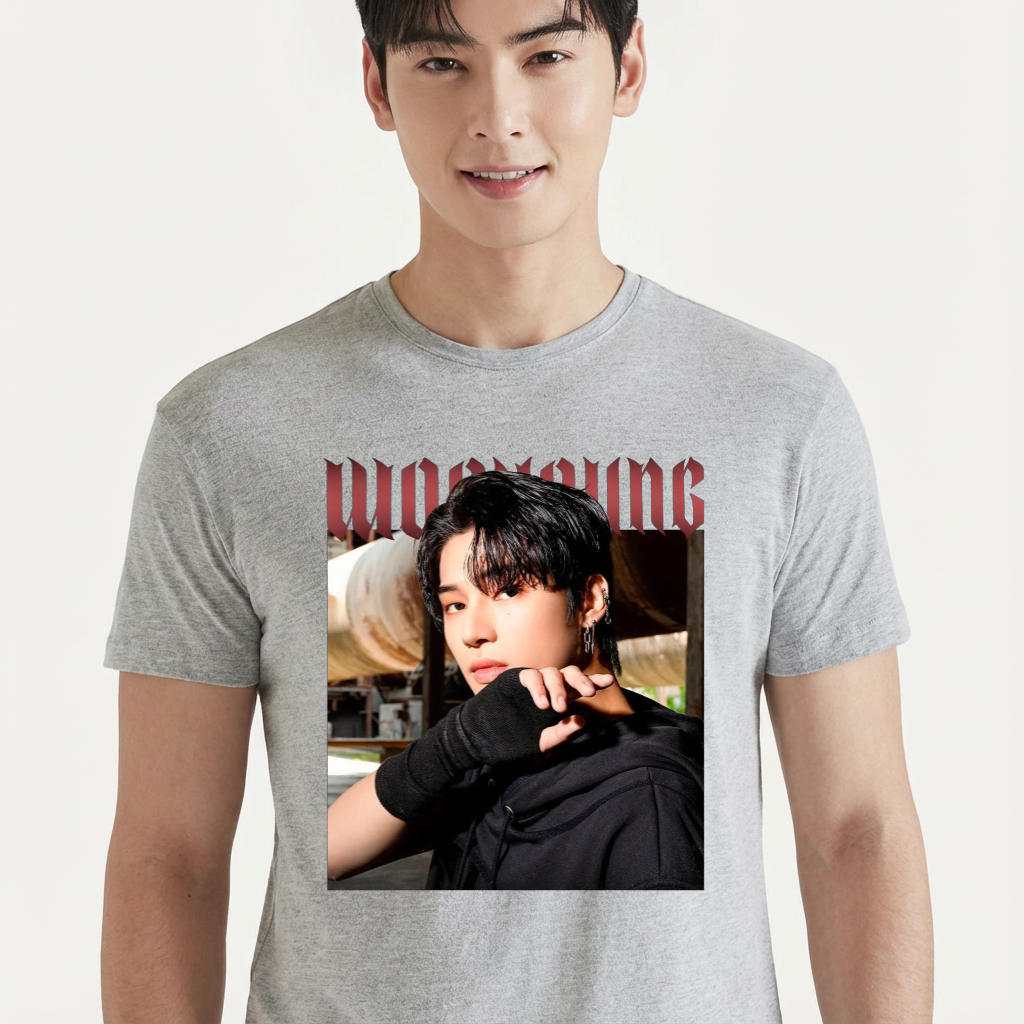 Camiseta camiseta-basica-ateez-aesthetic - Cinza