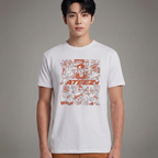 Camiseta ATEEZ Art Tattoo branca