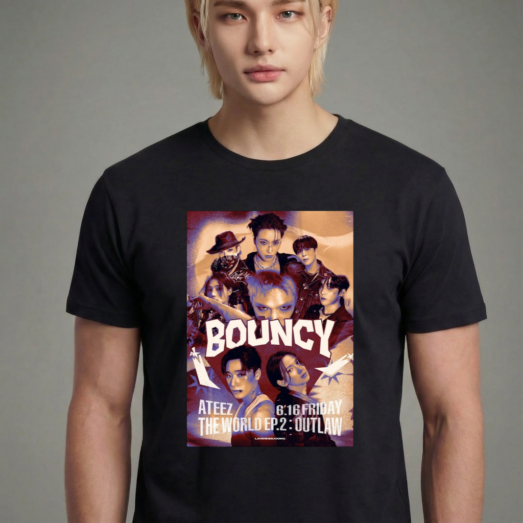 Camiseta camiseta-basica-ateez-bouncy - Preta