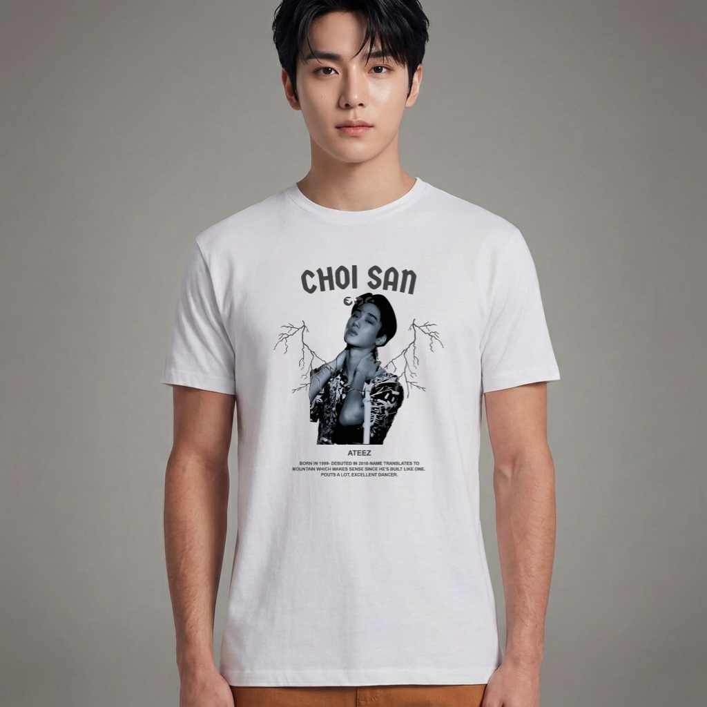 Camiseta Básica Ateez Choi San - Branca