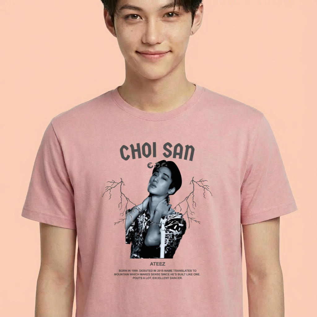 Camiseta ATEEZ Choi San rosa