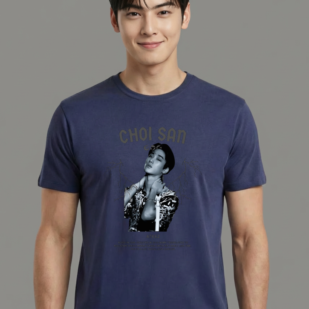 Camiseta camiseta-basica-ateez-choi-san - Azul