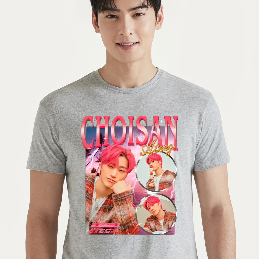 Camiseta camiseta-basica-ateez-choisan - Cinza