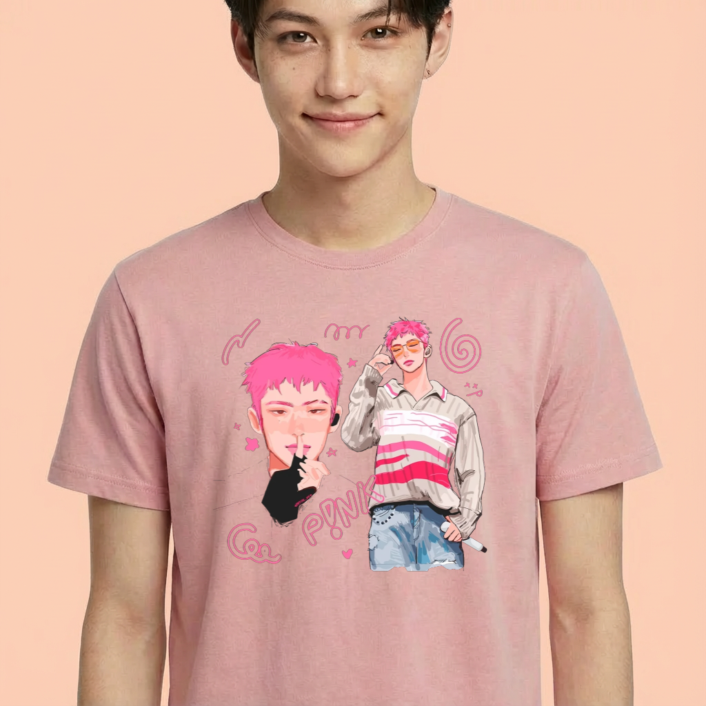 Camiseta ATEEZ Pink Mingi rosa