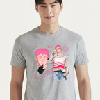 Camiseta ATEEZ Pink Mingi cinza