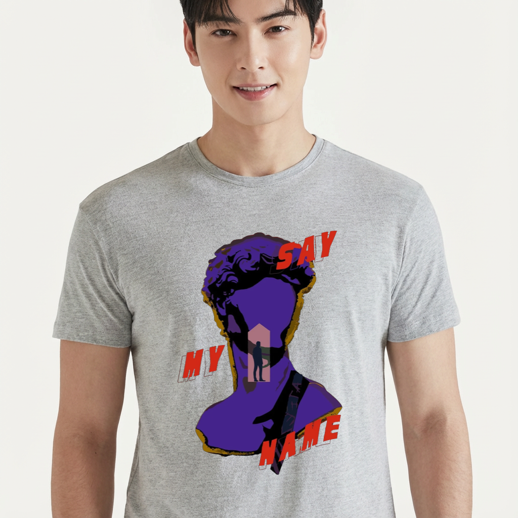 Camiseta camiseta-basica-ateez-say-my-name - Cinza