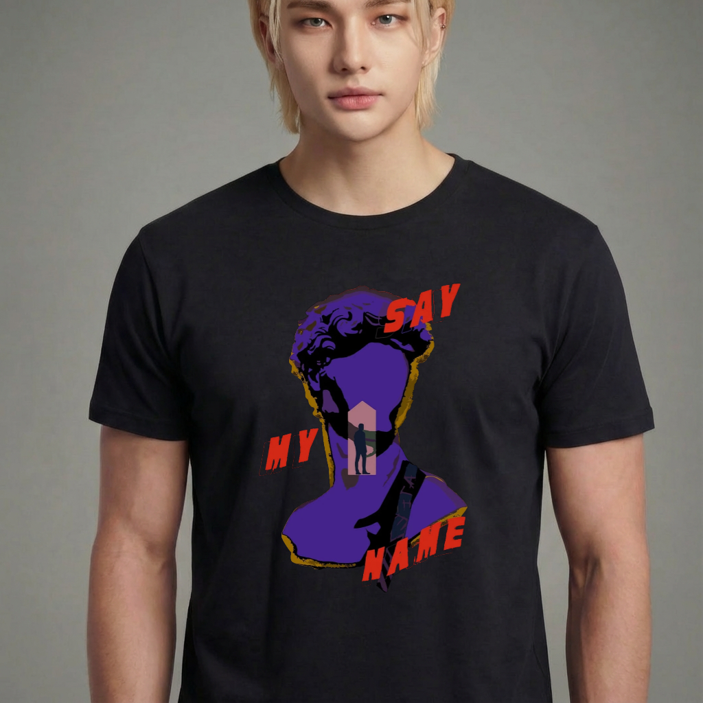 Camiseta camiseta-basica-ateez-say-my-name - Preta