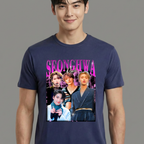 Camiseta ATEEZ Seonghwa Retro 90'S azul