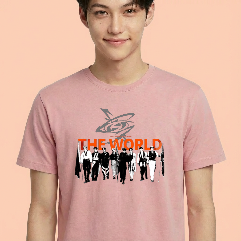 Camiseta camiseta-basica-ateez-the-world - Rosa