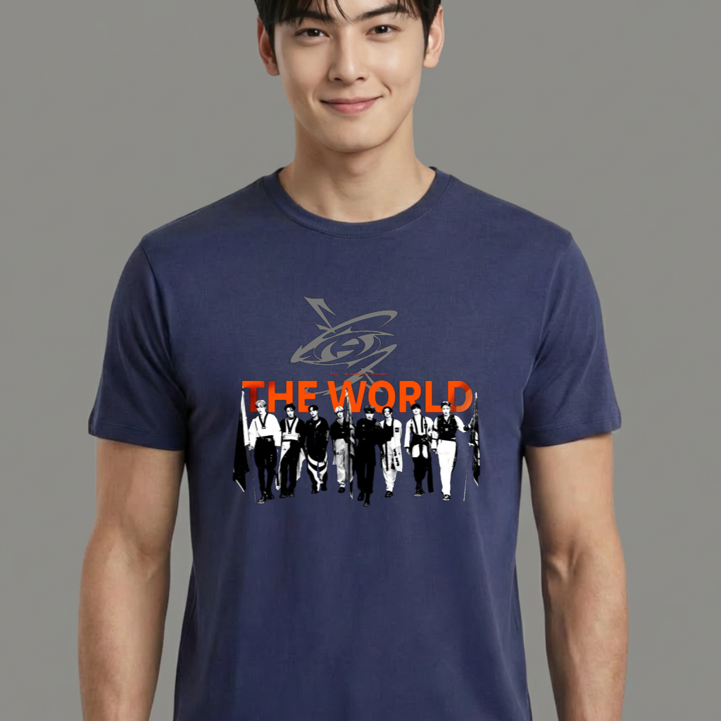 Camiseta camiseta-basica-ateez-the-world - Azul