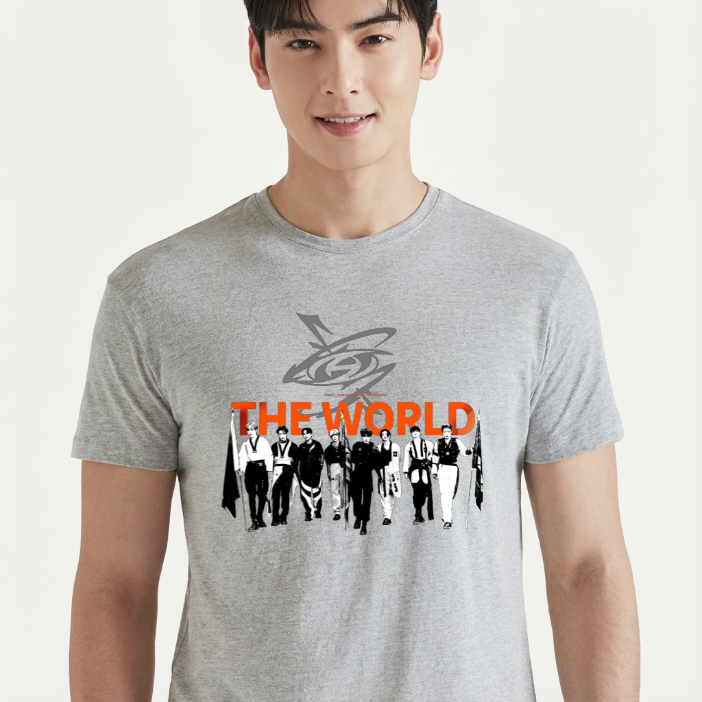 Camiseta camiseta-basica-ateez-the-world - Cinza