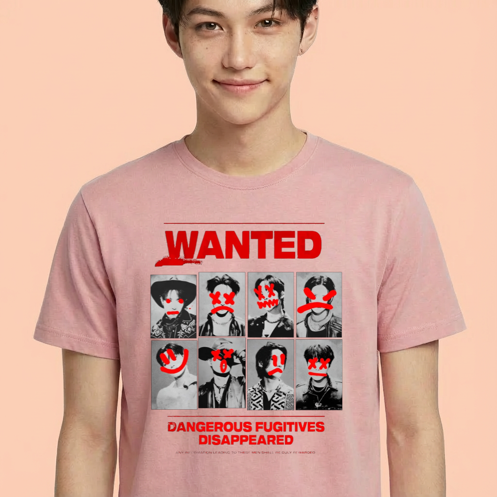 Camiseta camiseta-basica-ateez-wanted - Rosa