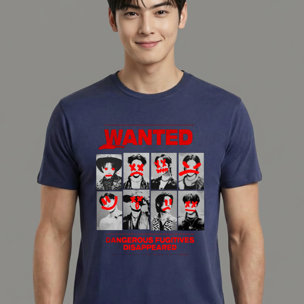 Camiseta camiseta-basica-ateez-wanted - Azul