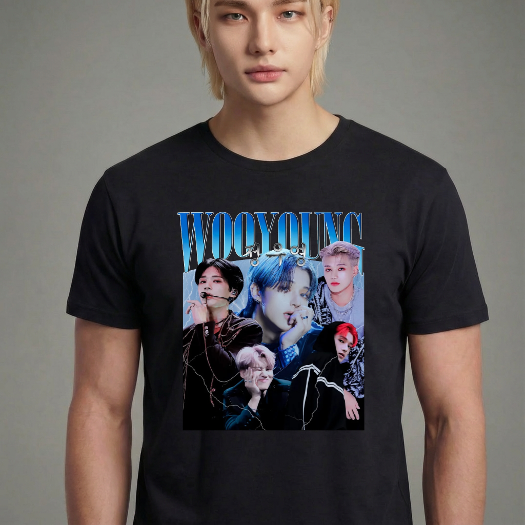 Camiseta camiseta-basica-ateez-wooyoung-aesthetic - Preta