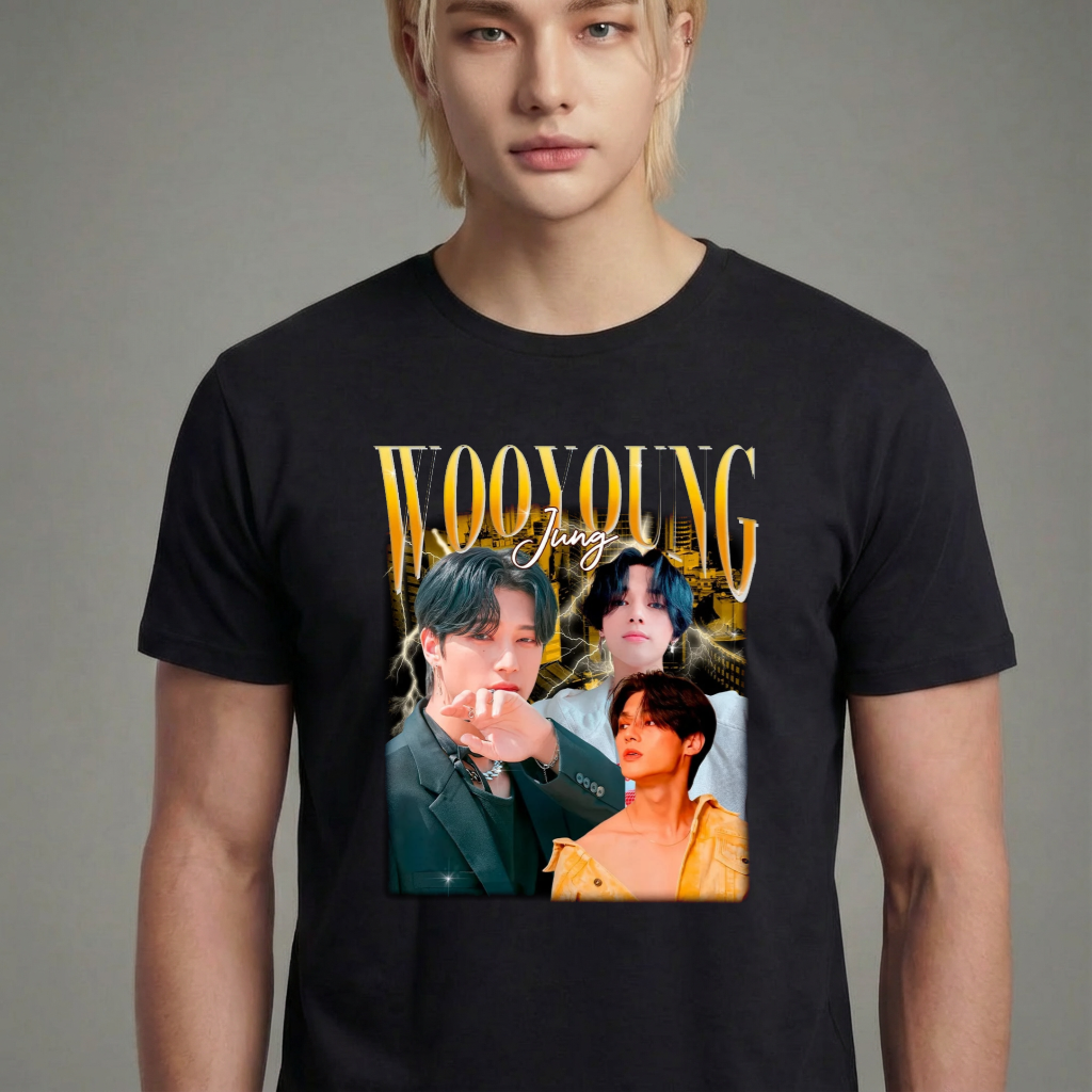 Camiseta camiseta-basica-ateez-wooyoung-graphic - Preta