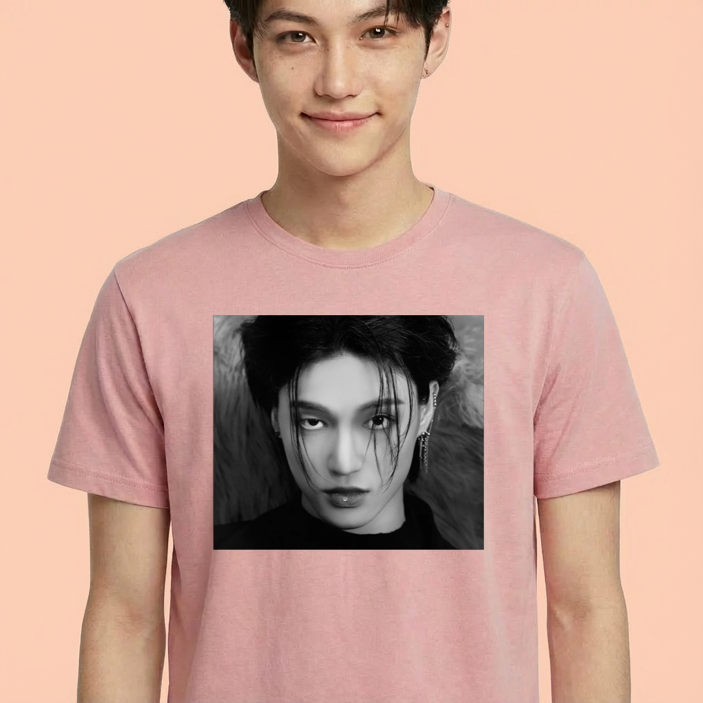 Camiseta camiseta-basica-ateez-wooyoung-photo - Rosa