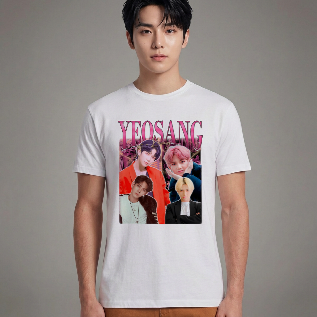 Camiseta Básica  Ateez Yeosang Graphic - Branca