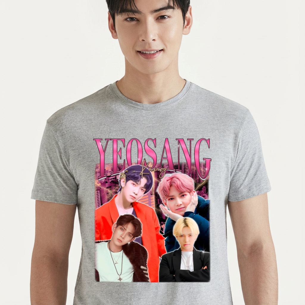 Camiseta camiseta-basica-ateez-yeosang-graphic - Cinza