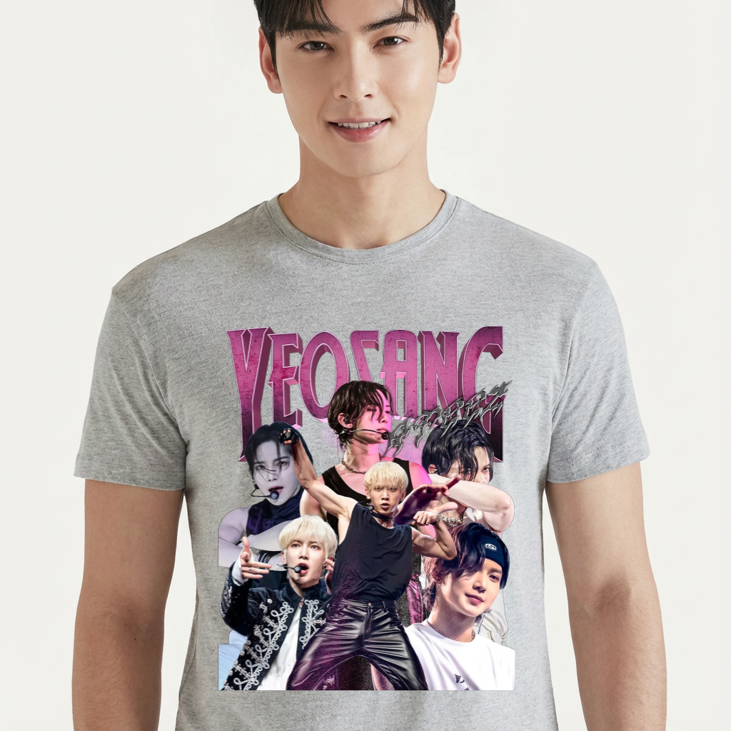 Camiseta camiseta-basica-ateez-yeosang - Cinza