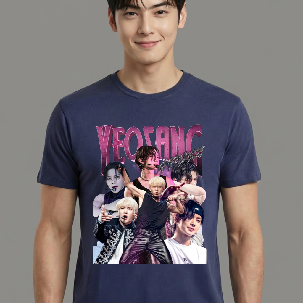 Camiseta camiseta-basica-ateez-yeosang - Azul
