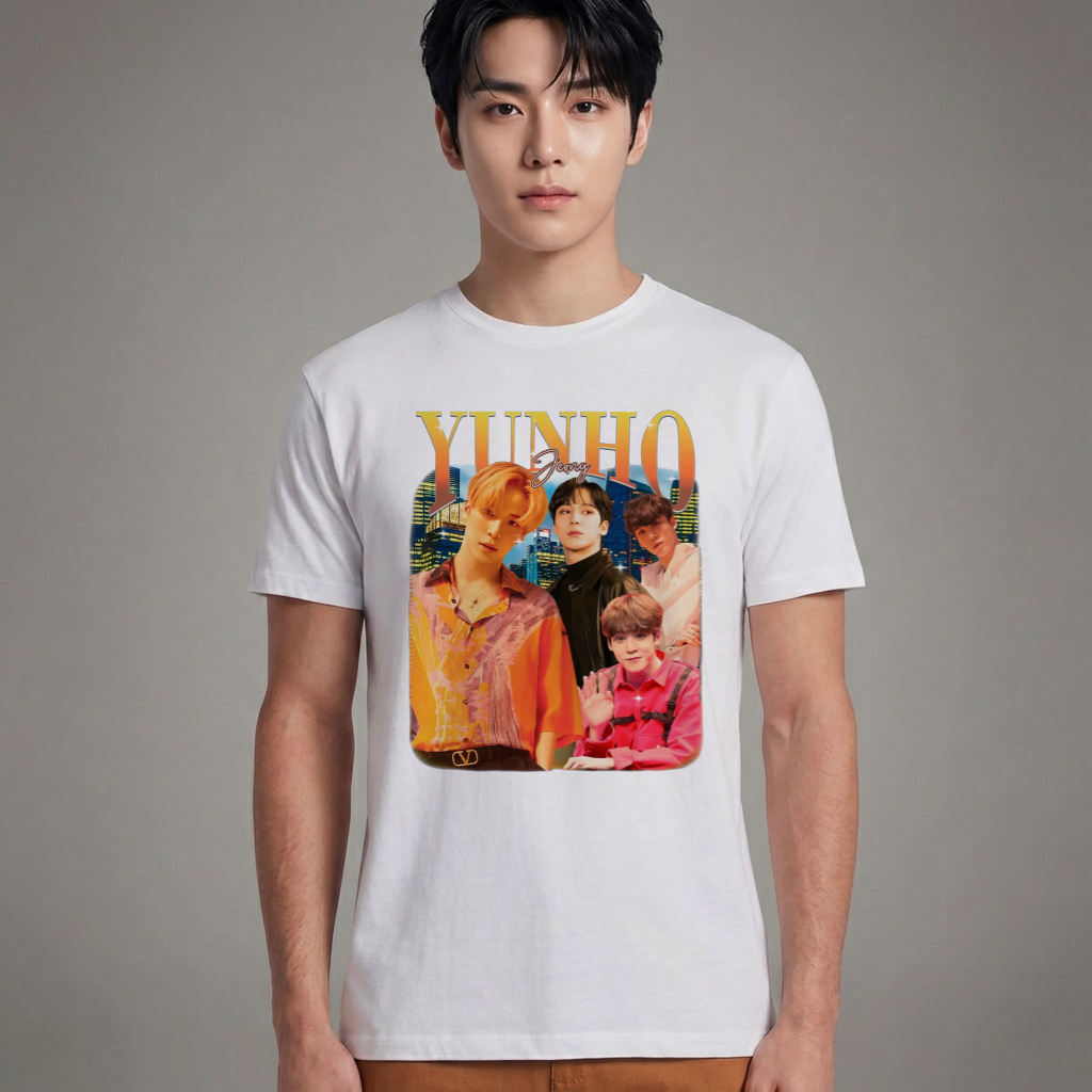 Camiseta Básica Ateez Yunho Graphic - Branca