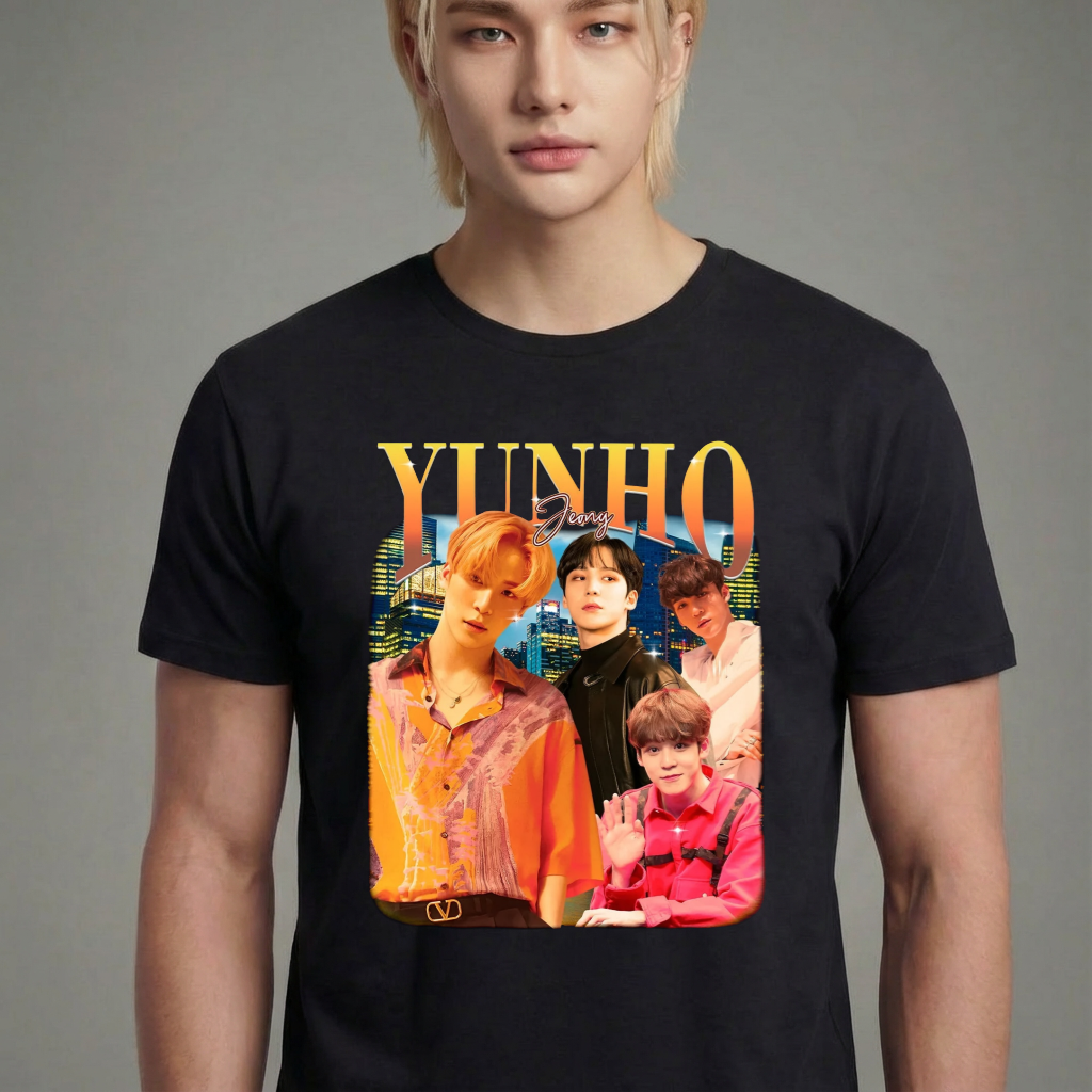 Camiseta camiseta-basica-ateez-yunho-graphic - Preta