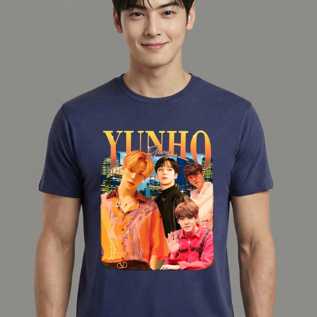 Camiseta ATEEZ Yunho Graphic azul