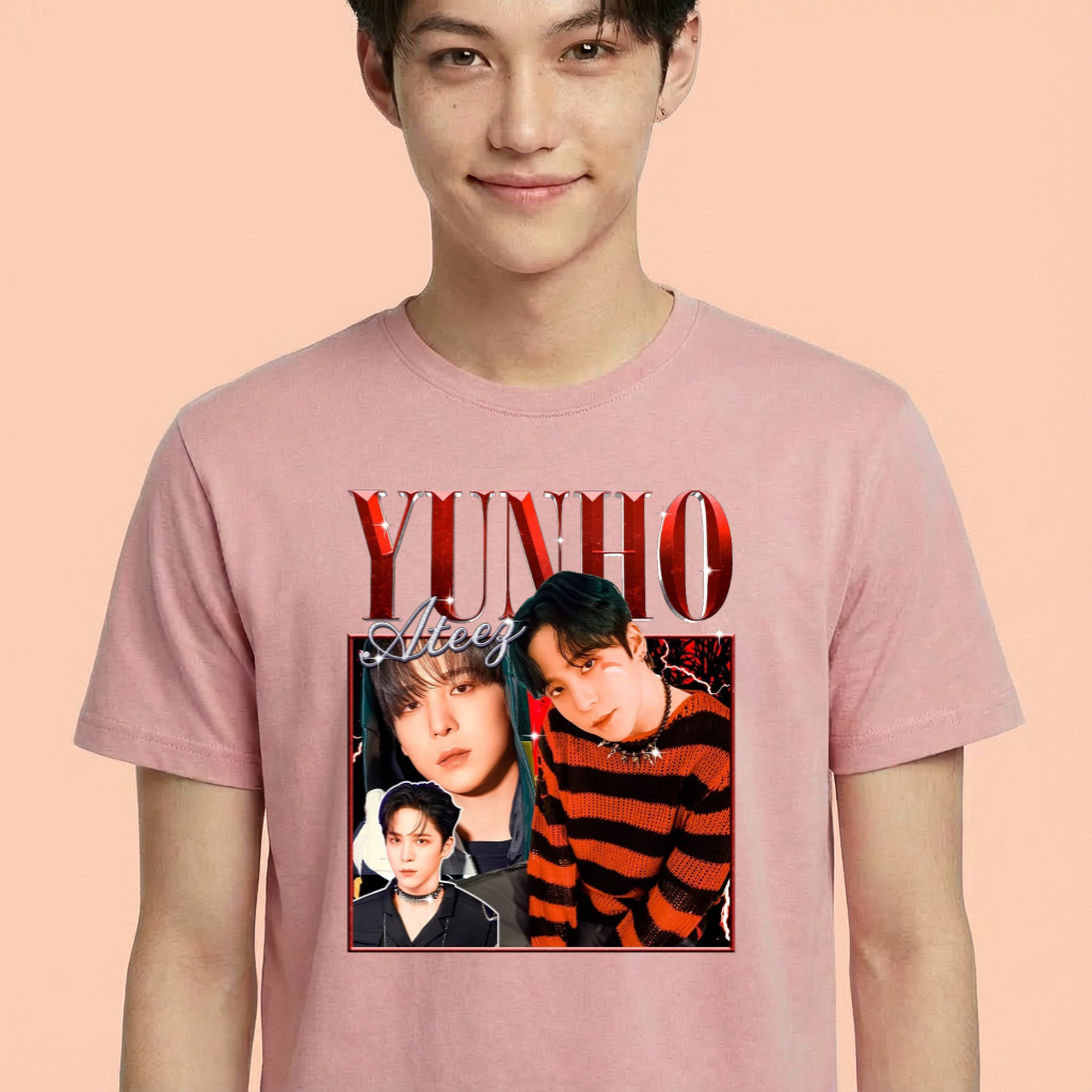 Camiseta camiseta-basica-ateez-yunho - Rosa