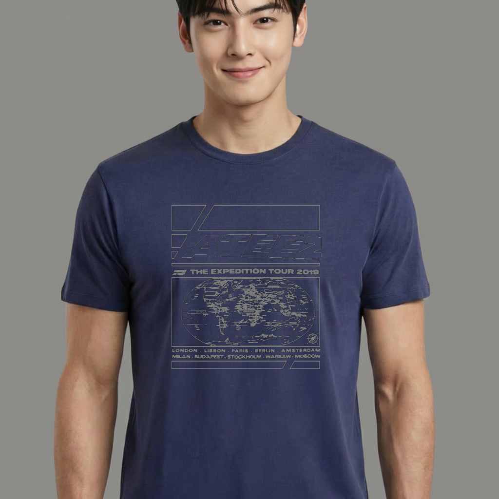 Camiseta ATEEZ Expedition Tour azul