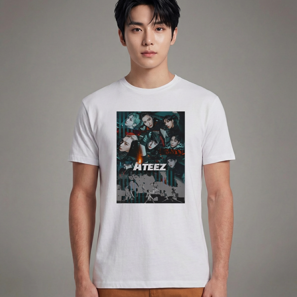 Camiseta Básica Ateez Kpop - Branca