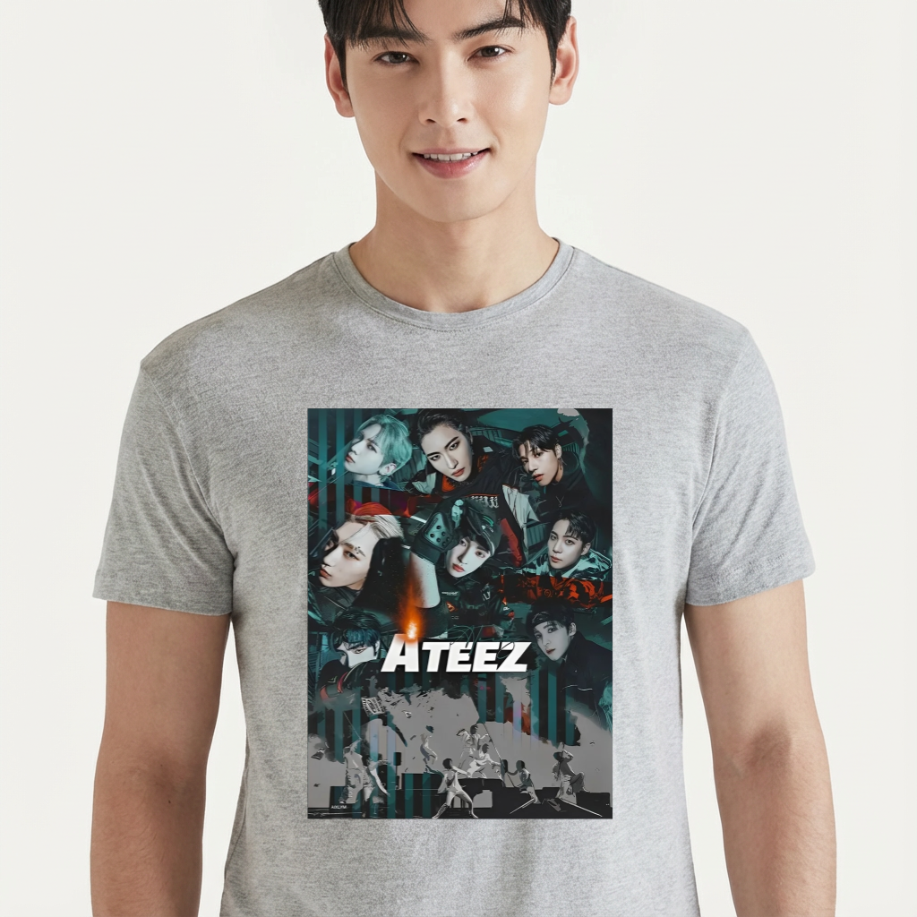 Camiseta camiseta-basica-atezz-kpop - Cinza