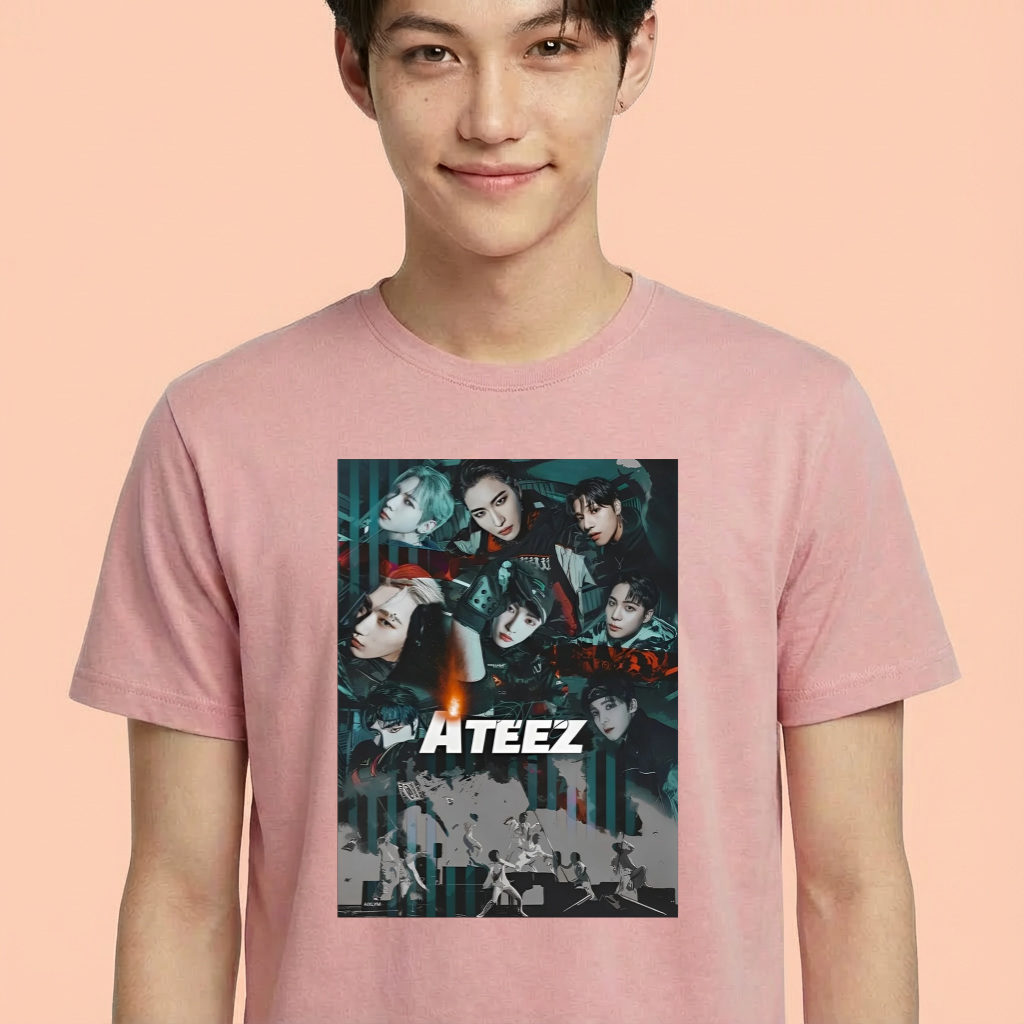 Camiseta camiseta-basica-atezz-kpop - Rosa