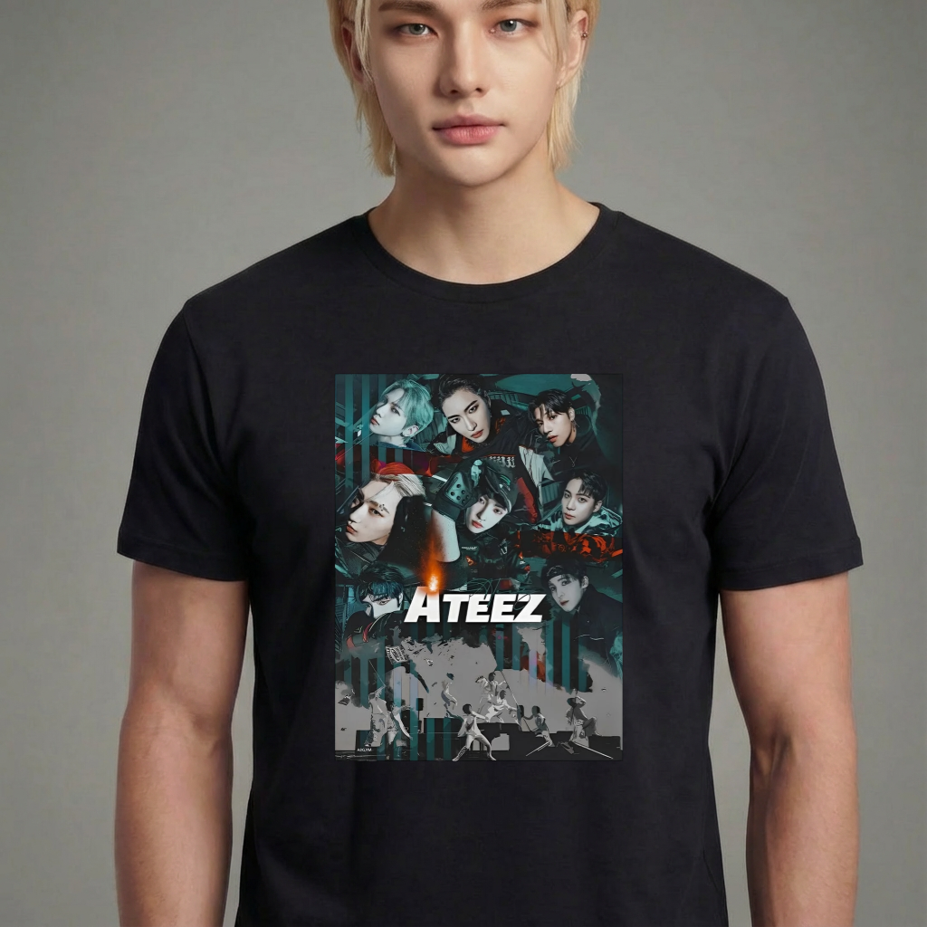 Camiseta camiseta-basica-atezz-kpop - Preta