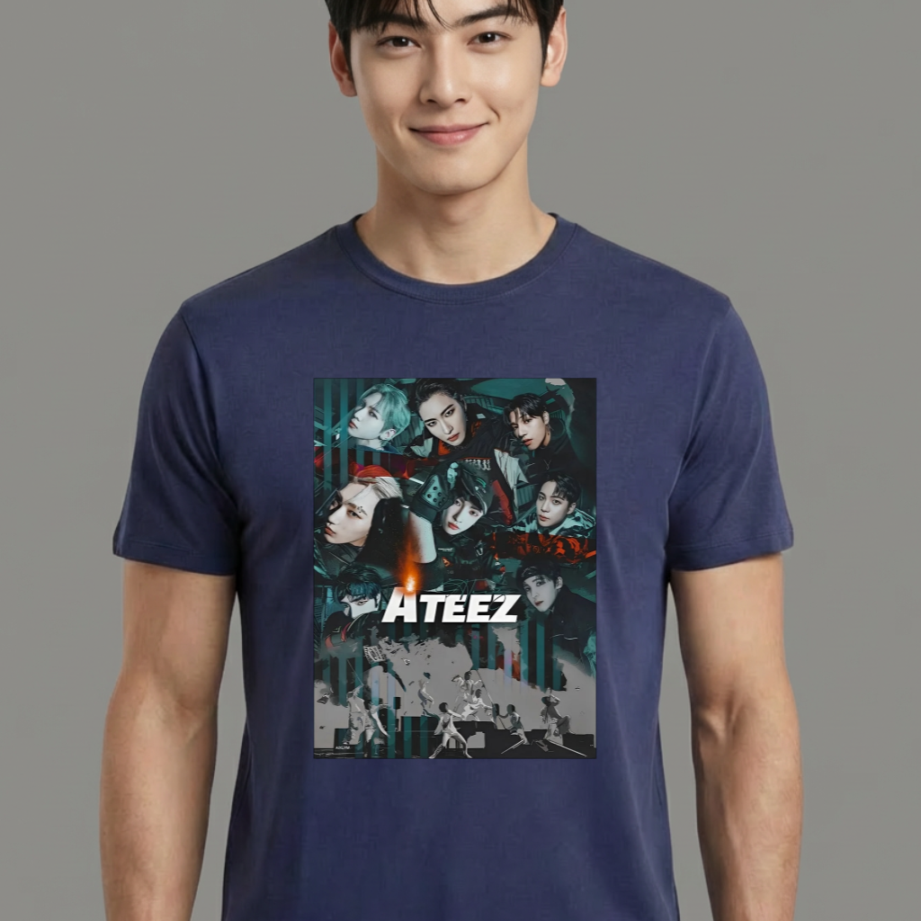 Camiseta camiseta-basica-atezz-kpop - Azul